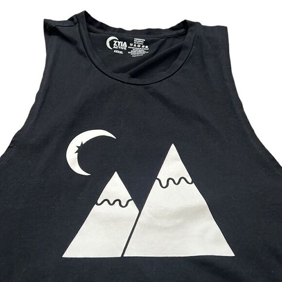 Zyia Tank Top Woman’s Size 4X Black Mountain Sleeveless Muscle Tee Gym READ - Picture 2 of 7